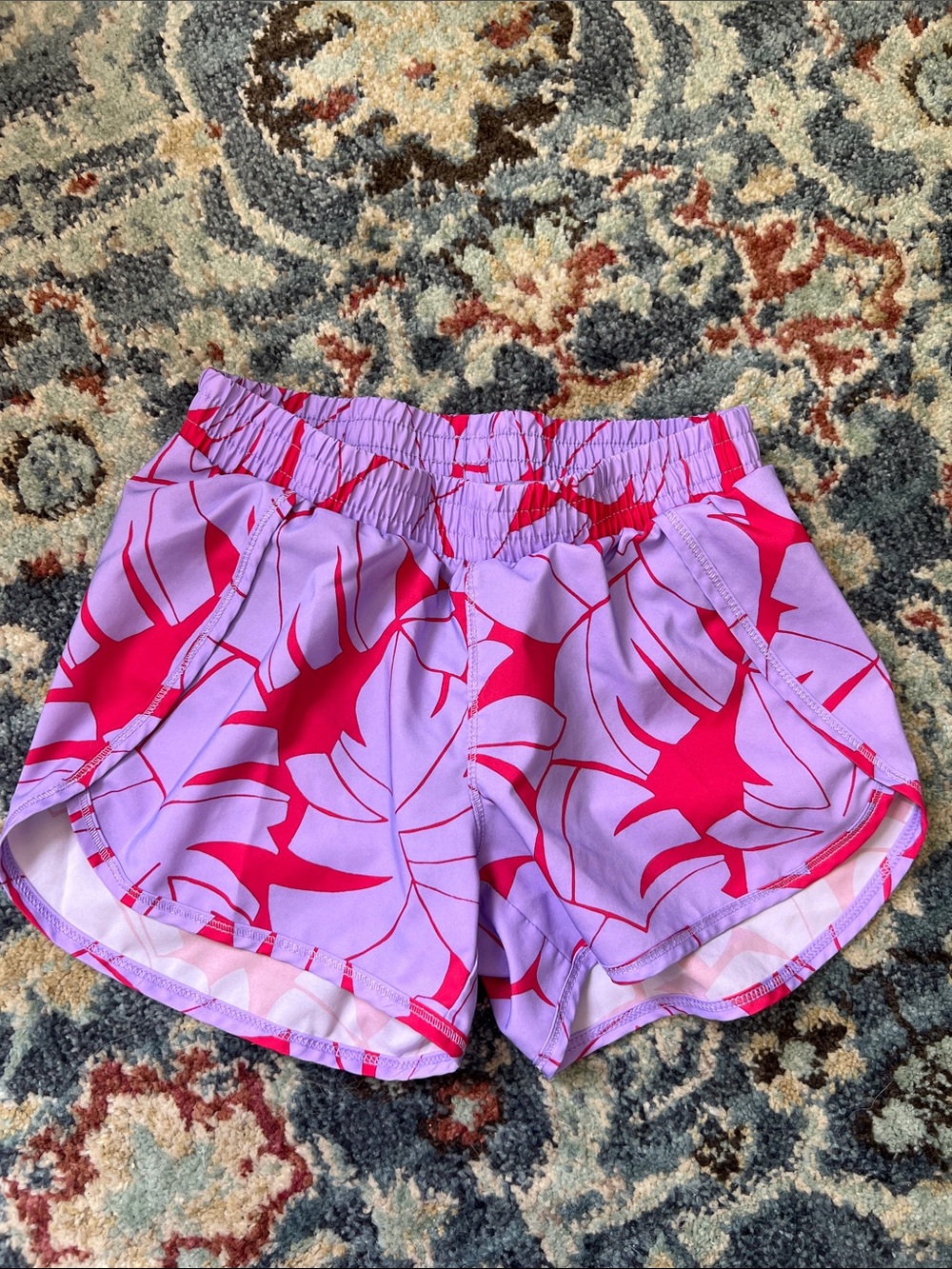 Girl’s Lavender & Hot Pink Print Athletic Shorts